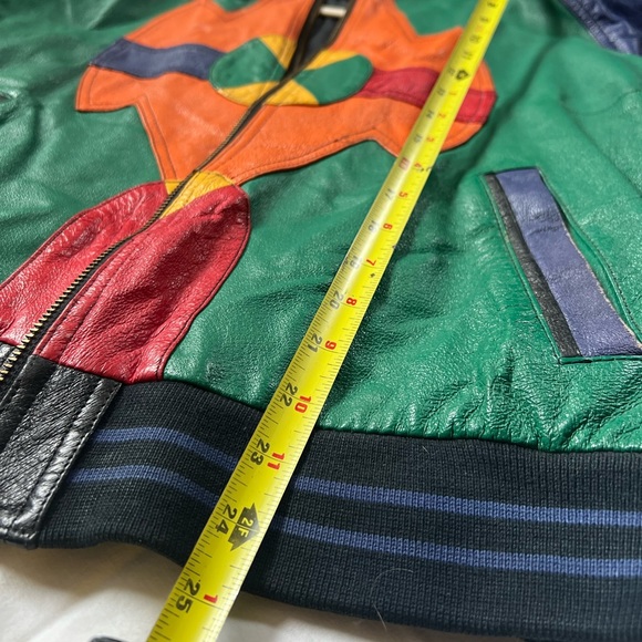 WINLIT Leather Multicolor Jacket RARE VTG 70s 80s Sz LG - Picture 4 of 8